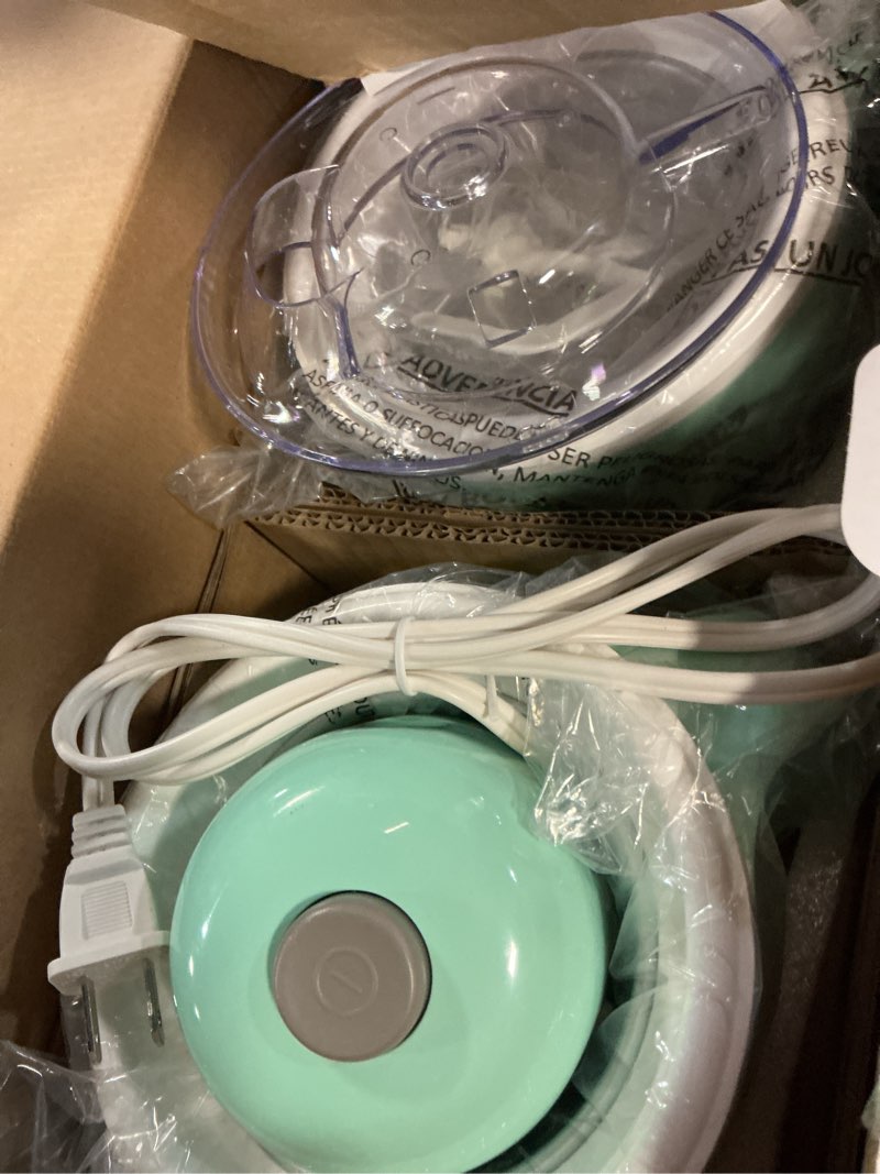 Condition photo showing Good Condition for dash my mug ice cream maker machine (aqua): multi-purpose soft serve ice cream machine with (2) bowls for homemade gelato, sorbet, frozen yogurt, built-in ingredient chute, easy to clean and store