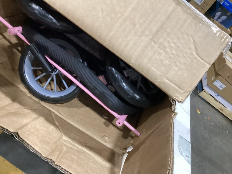 Condition photo showing As Is for Bayer Design Dolls Twin 3 Wheel Jogger, Grey, Pink