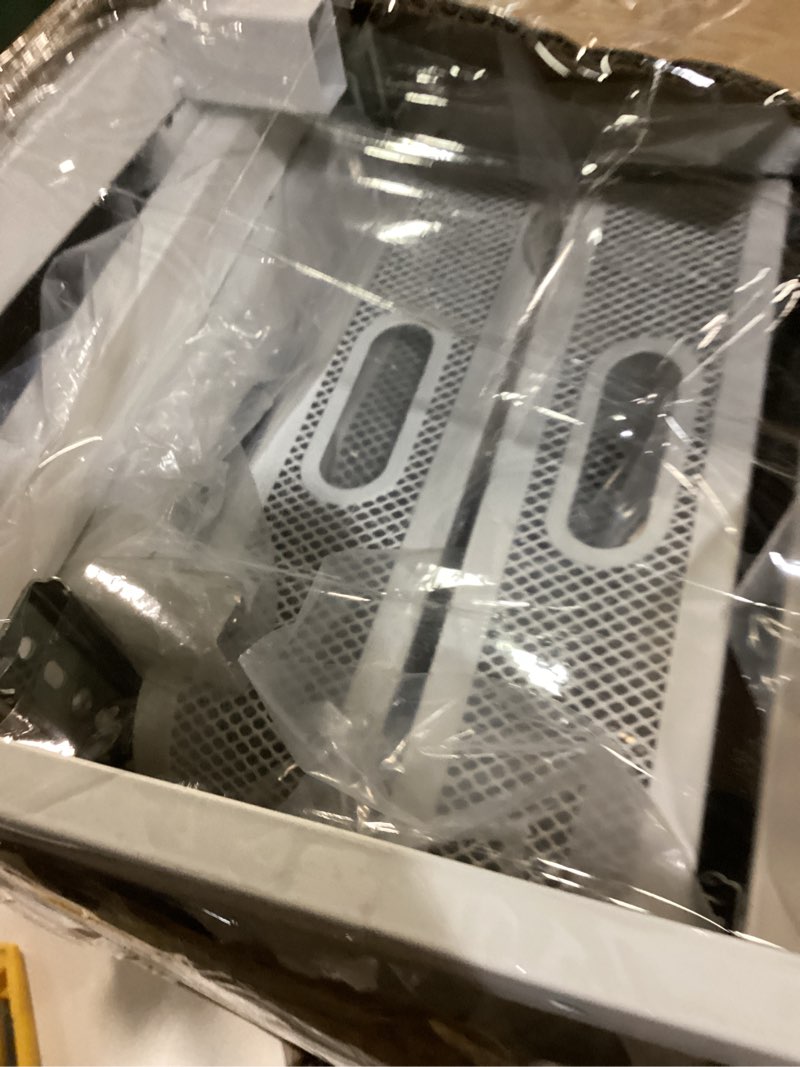 Condition photo showing As Is for 2 Pack Under Sink Organizer With Next-Gen Ball-Bearing Slides,2-Tier Precision Mesh Pull Out Cabinet Drawers Storage for Bathroom&Kitchen,Height Adjustable Shelf,Rust-resistant-Patent Pending White 2 Pack-15.5"Dx12.4"-16.5"H