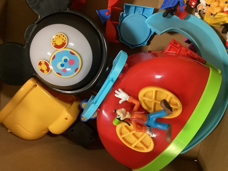 Condition photo showing As Is for Disney Jr. Mickey Mouse Clubhouse Deluxe - 28-inch Playset with 2 Exclusive Bonus Figures, Lights and Sounds, 18 Pieces, 3-inch Poseable Figure Toys, Ages 3 and Up