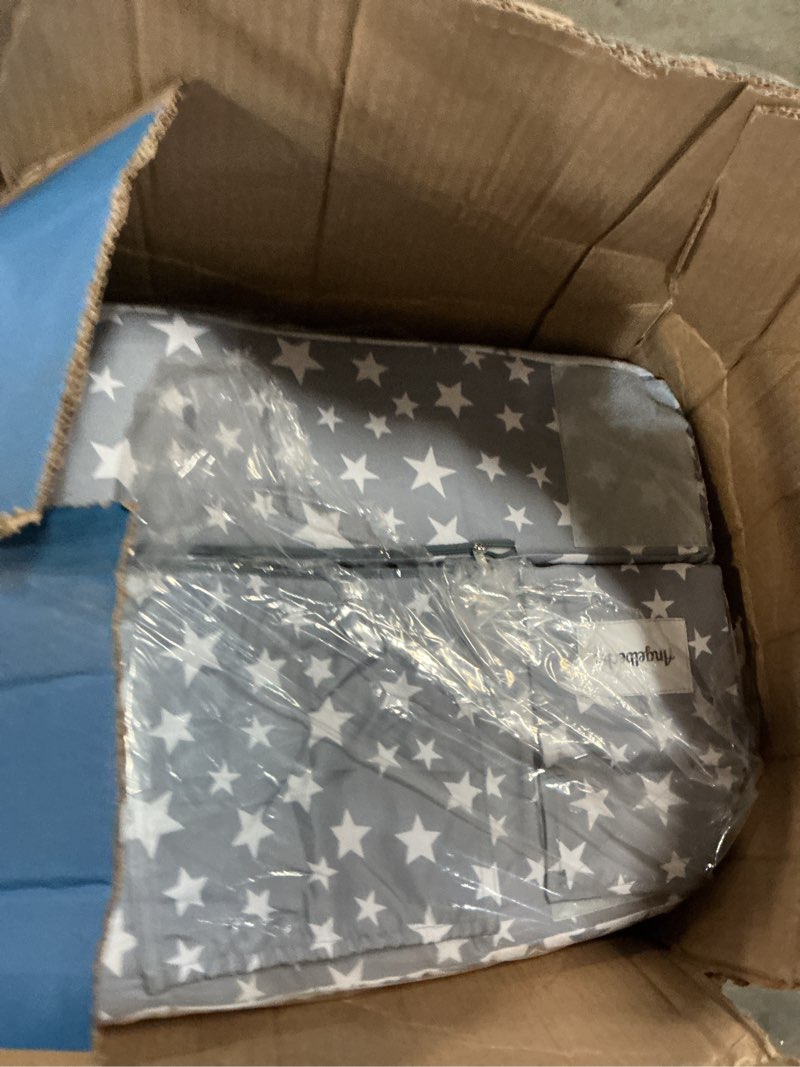 Condition photo showing As Is for toddler travel bed, portable toddler bed & chair 2-in-1 – convertible travel crib with storage pockets, built-waterproof oxford cloth, easy,washable covers,soft dutch velvet (stars pattern)