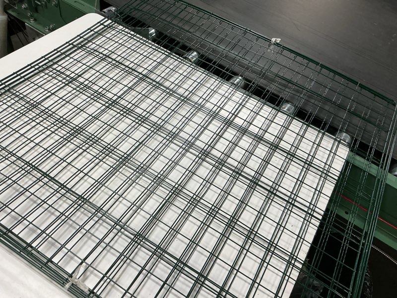 Condition photo showing As Is for square mesh garden composter 30x30
