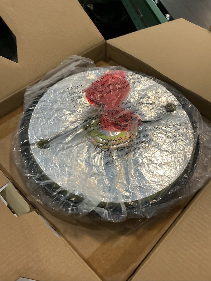 Condition photo showing As Is for allen + roth Salem 13-in Matte Black Outdoor 2 -Light Flush Mount Light with Clear Glass