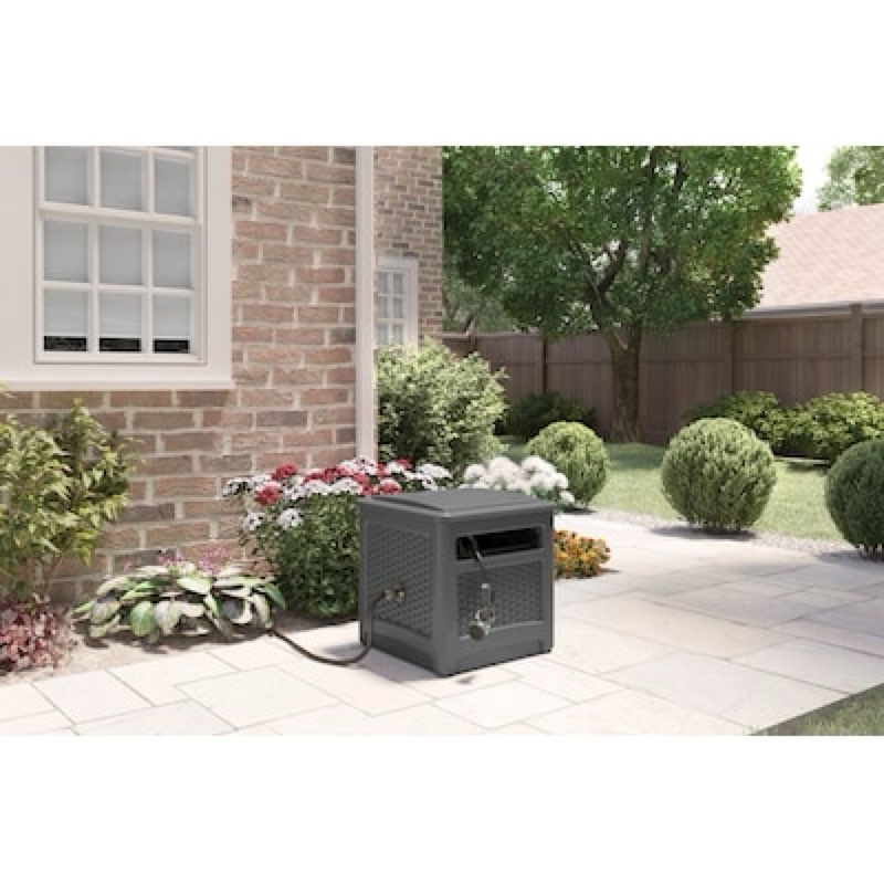 suncast wicker hideaway plastic 225-ft container hose reel