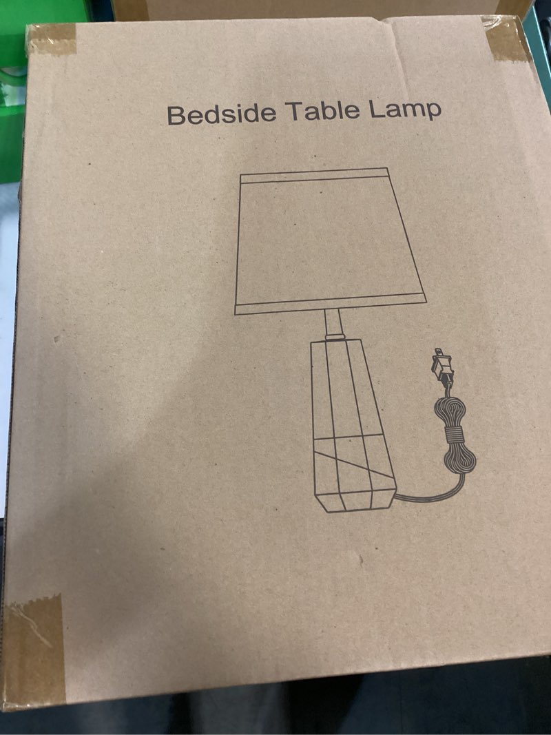 Condition photo showing New/Like New for GyroVu 3 Color Temperature Adjustable Table Lamp, Ceramic Lamp Set of 2, Bedside Lamps with Rotary Swtich, Nightstand Lamp for Living Room Bedroom Office, Bulbs Included-Pink C Pink; White Lampshade