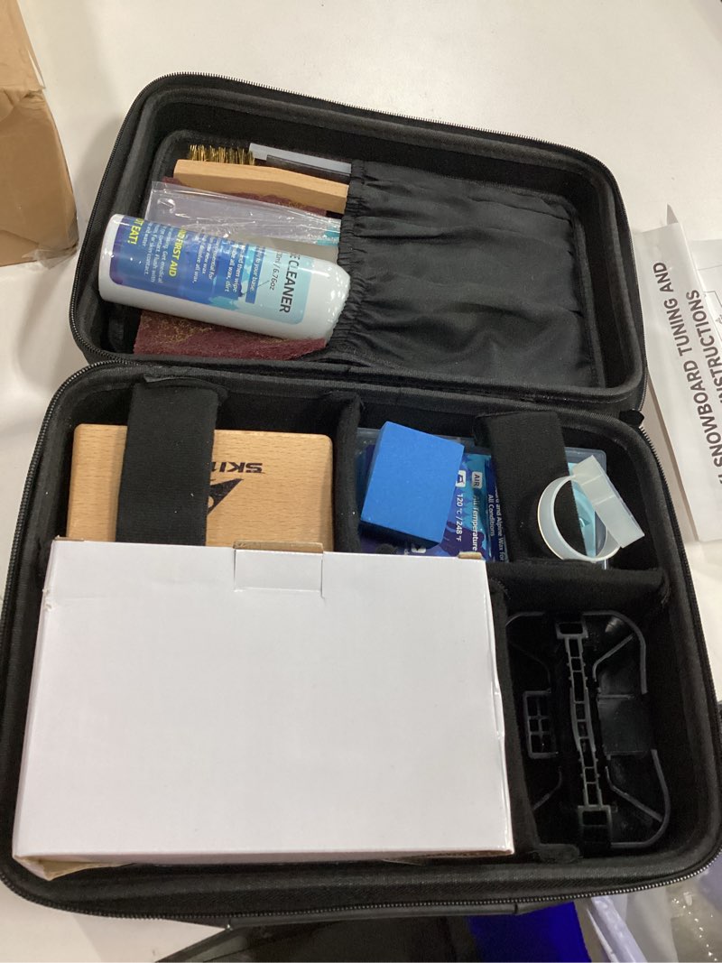 Condition photo showing Good Condition for Ski/Snowboard Wax Kit, Ski Tuning & Waxing Kit with Wax Iron, Complete Basic Wax Set - Professional Tuning Equipment, All Temperature Wax, Base Cleaner, Brush, Wax Scraper, P-tex, Tuning Stone Upgrade(2 Brushes 2 Scrapers 1 Stone)