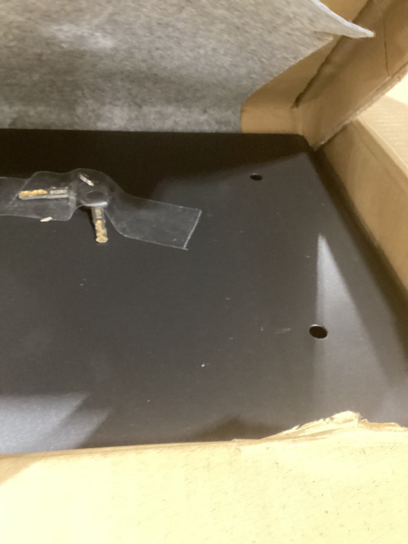 Condition photo showing New/Like New for Amazon Basics Steel Home Security Electronic Safe with Programmable Keypad Lock for Documents, Jewelry, Valuables, 1.8 Cubic Feet, Black, 13.8"W x 13"D x 19.7"H 1.8 Cubic Feet Keypad Lock