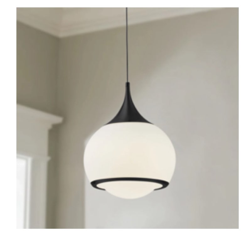 1-light Dimmable Single Glass LED Pendant Light for Hallway/Kitchen Island