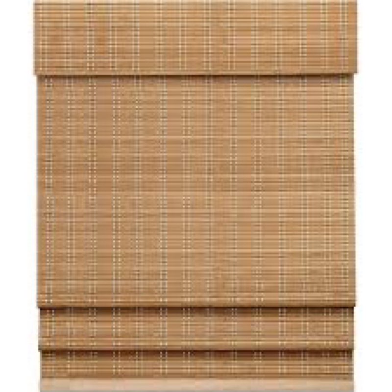 LazBlinds No Tools No Drill Cordless Bamboo Roman Shades, Light Filtering Window Treatment, Roll Up 