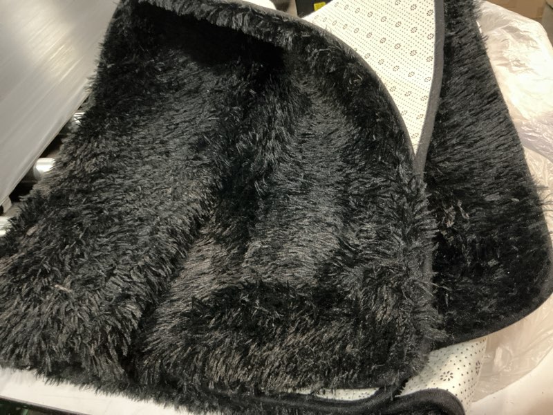 Condition photo showing Good Condition for super soft area rugs carpets, fluffy shaggy 5x8 black rugs for living room bedroom girls kids room furry plush carpets new upgraded fuzzy bedside rugs fuzzy home dorm decor nordic mats