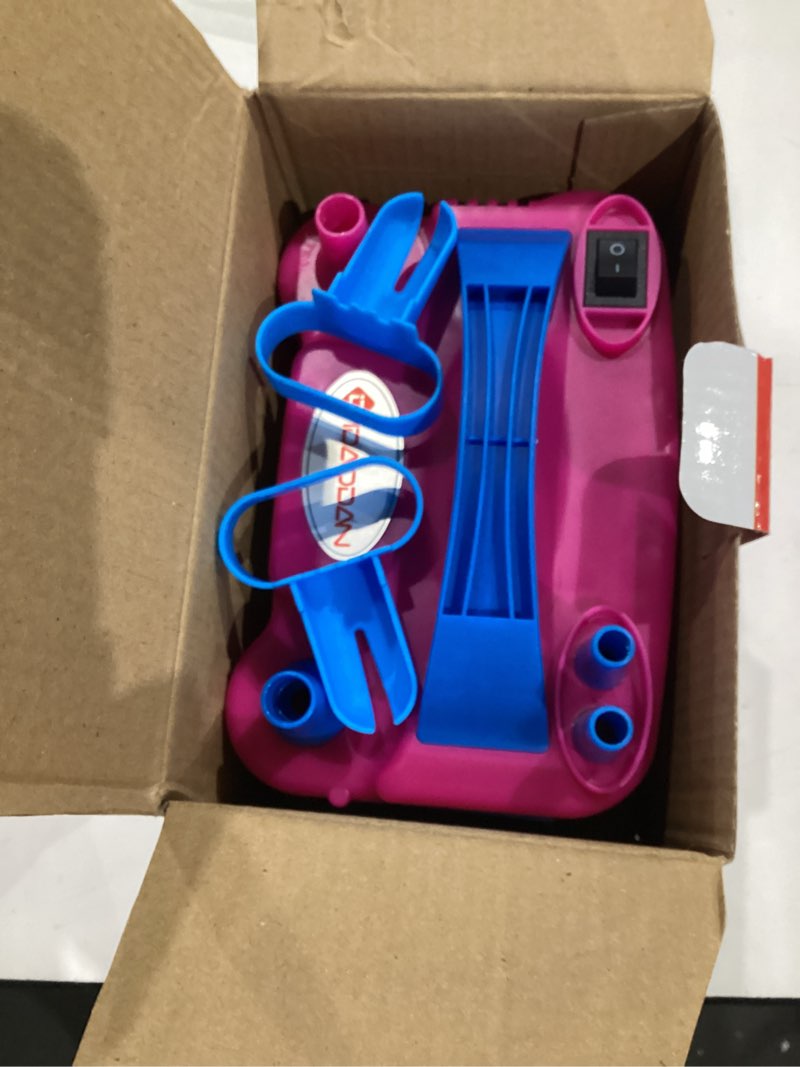 Condition photo showing Good Condition for idaodan electric balloon pump, portable electric balloon blower machine balloon air pump dual nozzle rose red 110v 600w balloon inflator for party decorations red blue