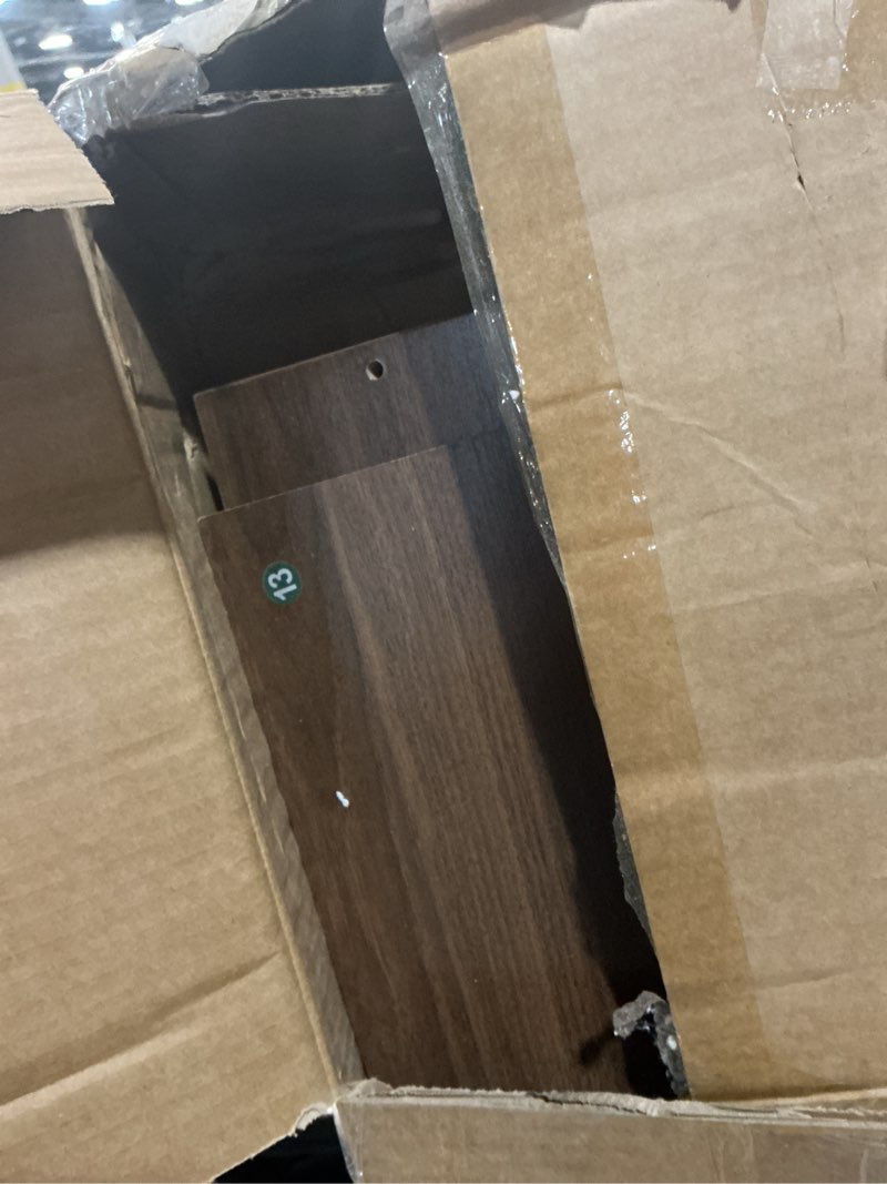 Condition photo showing As Is for Farmhouse Console Table, 47 Inches Entryway Console Table with LED Light, Sofa Table Behind Couch, Wooden Accent Entryway Table for Living Room, Hallway Rustic Brown