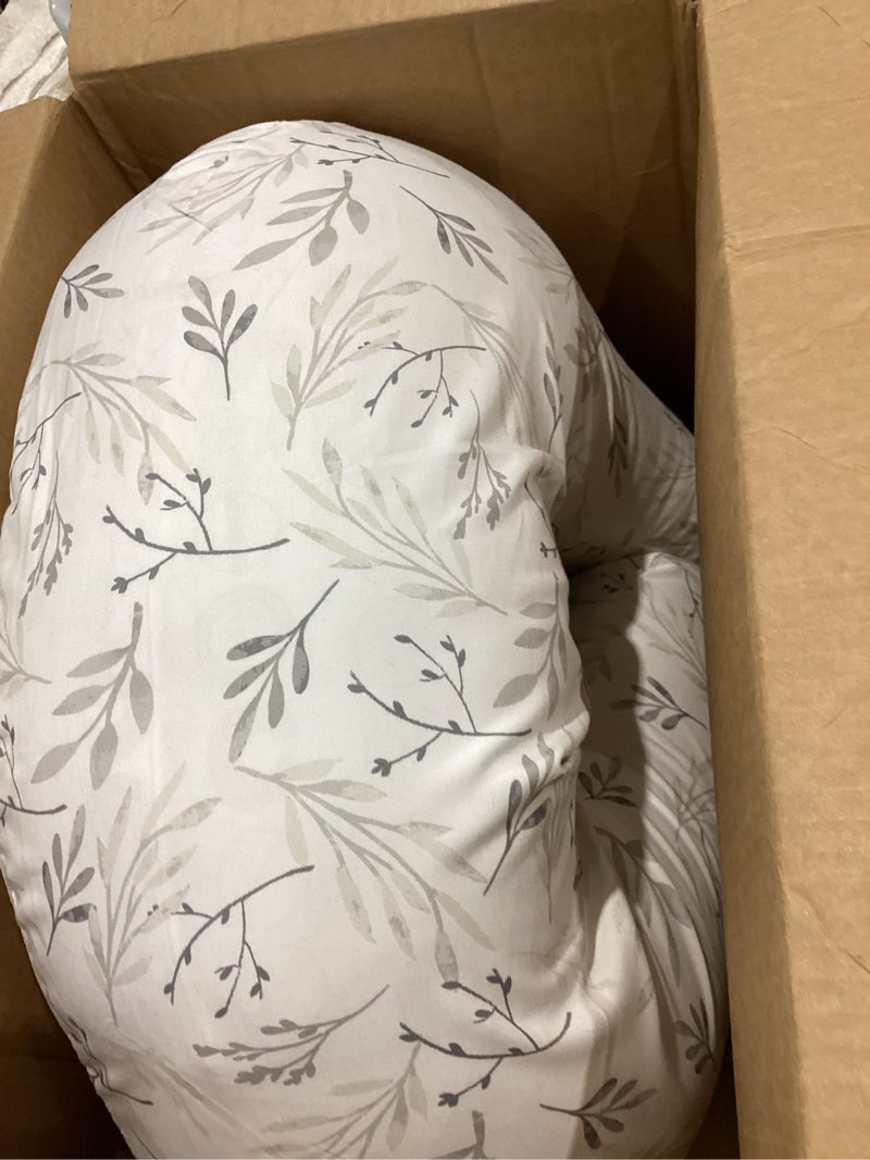Condition photo showing Good Condition for boppy nursing pillow - firm, ergonomic u-shaped bottle and breastfeeding pillow with high lift for comfort and support, spacious surface - gray gentle leaves new nursing pillow gray gentle leaves