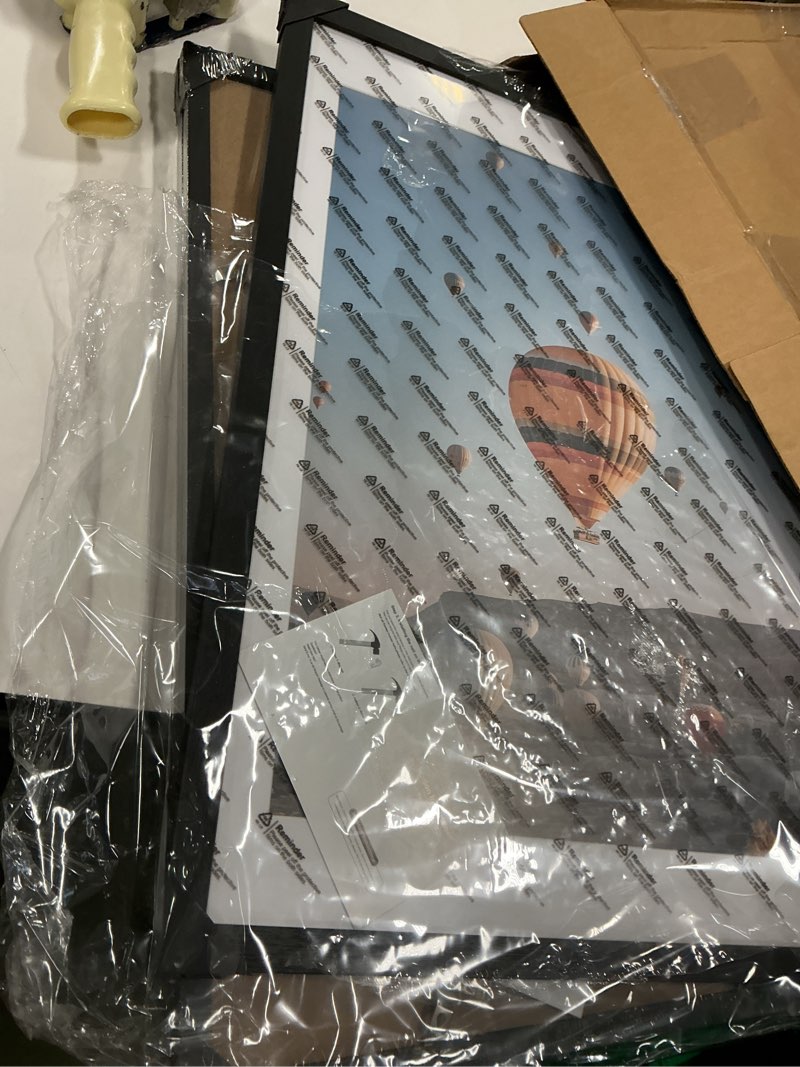Condition photo showing Good Condition for 18x24 Picture Frame Set of 3 with 16x20 Mat, Display Photo 16x20 with Mat or 18 x 24 Without Mat, Wall Hanging Large 18 by 24 Poster Frame with Plexiglass, 3 Pack, Black Black 18x24 inch