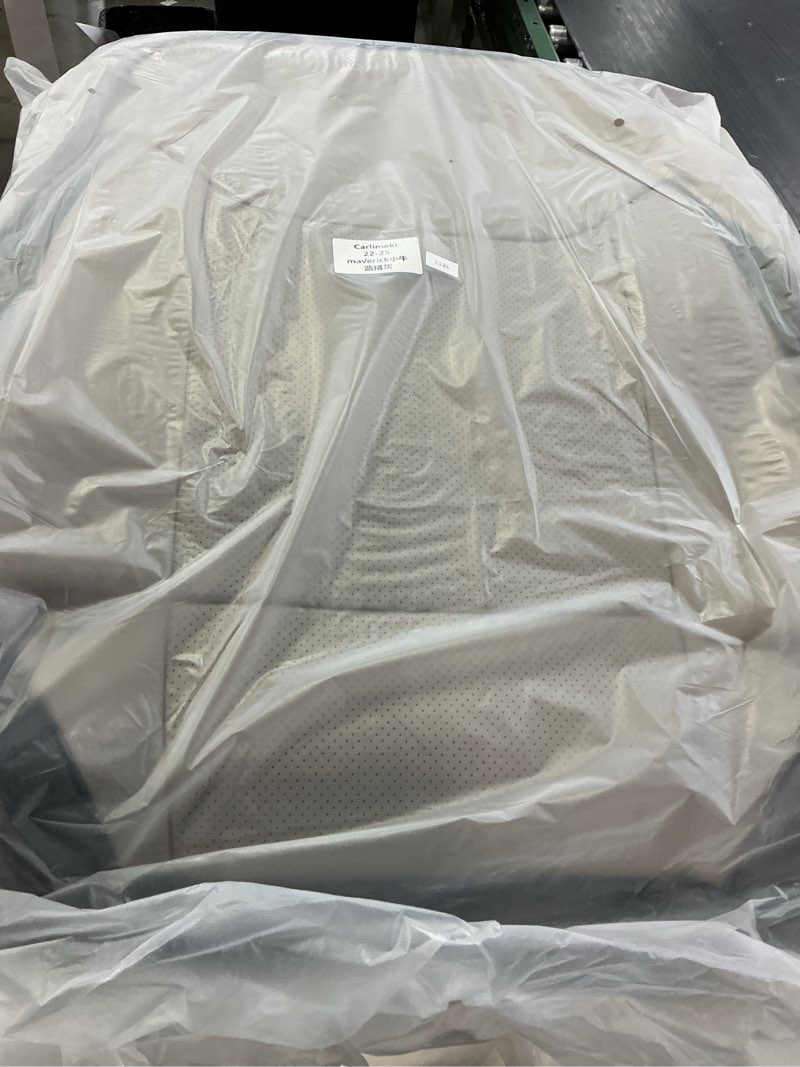 Condition photo showing New/Like New for carlimeki leather seat covers custom fit for maverick 2022-2026, compatible with xl, xlt, lobo, lariat, tremor model - armrest covers included - faux leather, fully covered, fit like a glove smoked truffle & navy blue