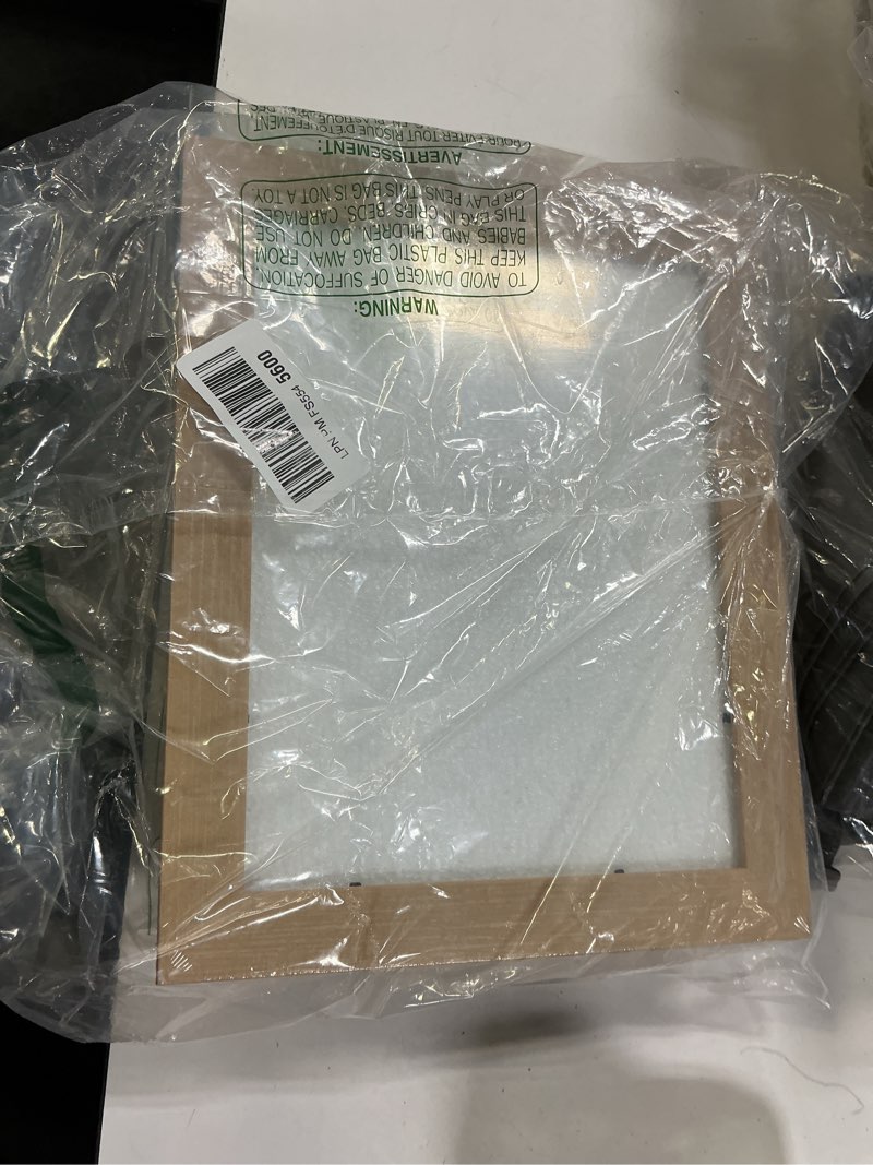 Condition photo showing Good Condition for 3 Pack 8.5x11 Kids Art Frames Natural, Kids Artwork Frames Changeable Child Artwork Picture Display Front Opening, Rustic Children Storage Frame Hold 50pcs Craft, Drawing, Art Project, Schoolwork Natural woodgrain 8.5x11-3pack