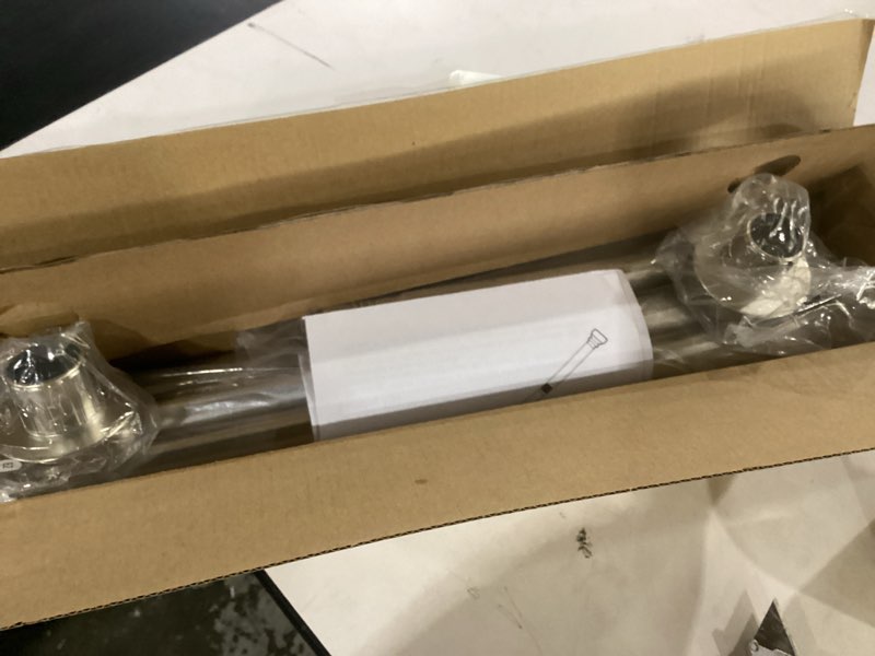Condition photo showing New/Like New for ausemku shower curtain rod 32-80 inch adjustable - 1 inch diameter heavy duty no drill spring tension shower rod, non-slip rustproof telescopic rod for bathroom, nickel 32-80 inches nickel