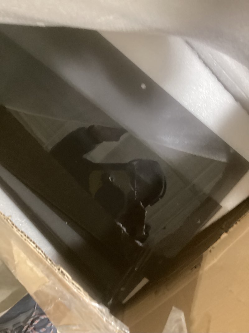 Condition photo showing As Is for KSacry Acrylic Clear Black Podium Stand with Storage Shelf,Plexiglass Pulpits for Churches,Conference,Speeches,Weddings,Classroom,Professional Presentation Podiums (23.6"L X 17.7"W X 47"H, Black) Black 47in High