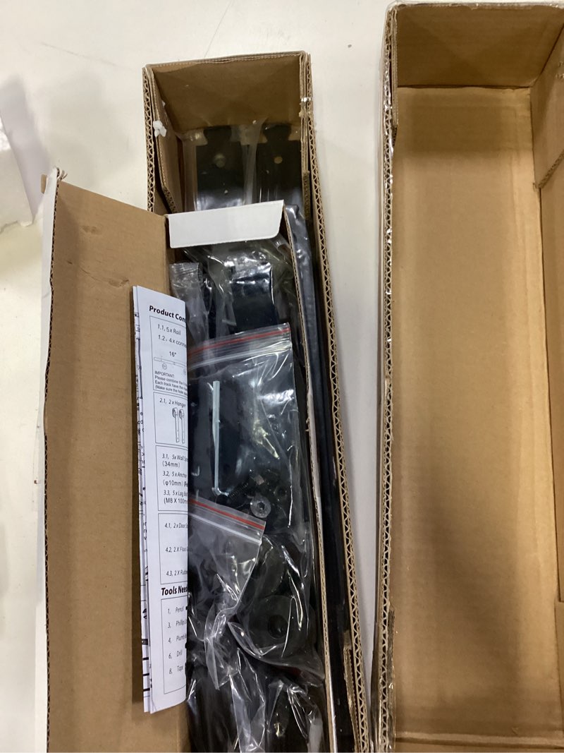 Condition photo showing Good Condition for SKYSEN 6FT Barn Door Hardware Kit, Sliding Barn Door Hardware Kit, Barn Door Track - Smooth and Quiet- Easy to Install- Manual Included- Lite Version- Black (J-Lite-5)