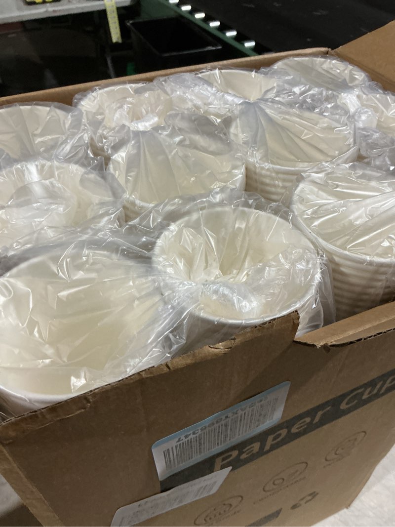Condition photo showing Good Condition for RACETOP 1000 pack 8 oz Paper Coffee Cups Disposable, Hot Coffee Cups 8oz, Office Coffee Cup (8 oz 1000 pack) (white, 1000) 8 oz White Solid 1000.0