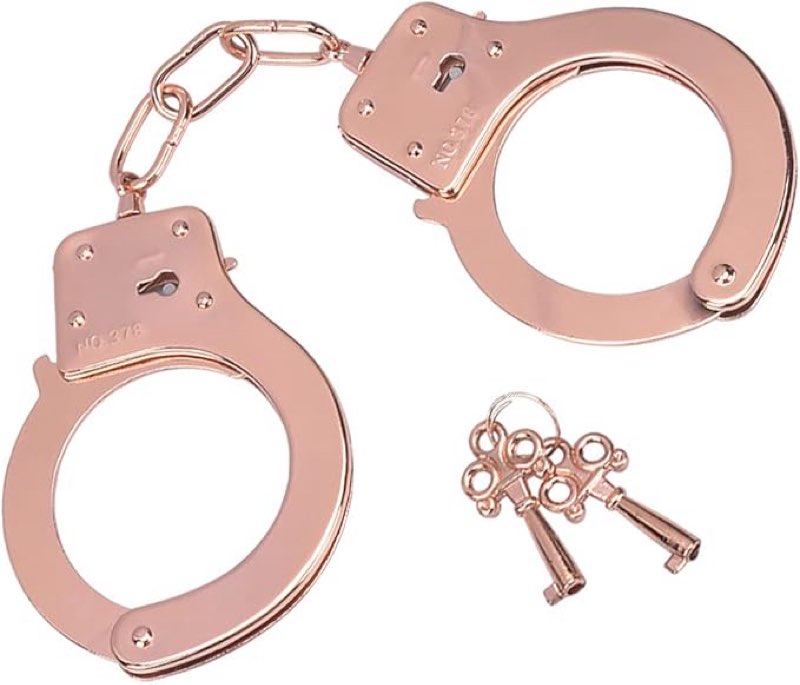 Handcuffs Double Lock with Two Handcuff Keys Costume Accessory Cosplay Pretend Play Metal Hand Cuffs