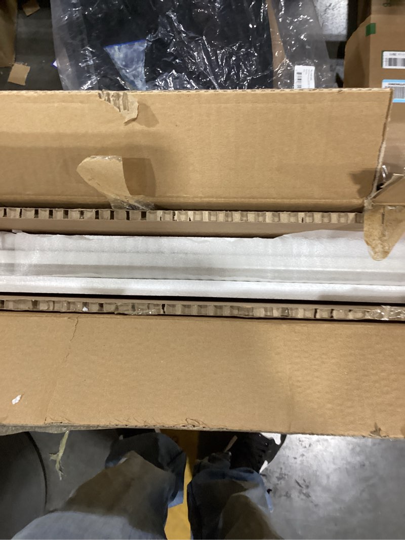 Condition photo showing New/Like New for Howard Elliott George Rectangular Bright Silver Wall Mirror, Rectangle Hanging Wood Framed Vanity Mirrors for Home Decor, Living Room, Bathroom, Bedroom, or Hallway, 24 x 36 Inch George Mirror 36"L x 24"W Bright Silver