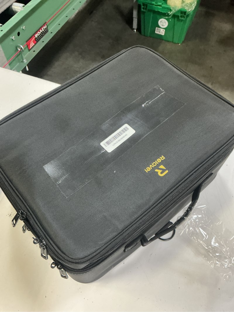 Condition photo showing New/Like New for relavel extra large makeup case with plastic dividers washable and easy to clean, travel makeup train case professional makeup artist bag portable nail organizer box art supply case (black) extra large black with plastic dividers