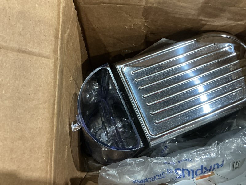Condition photo showing As Is for breville bambino espresso machine bes450bss, brushed stainless steel