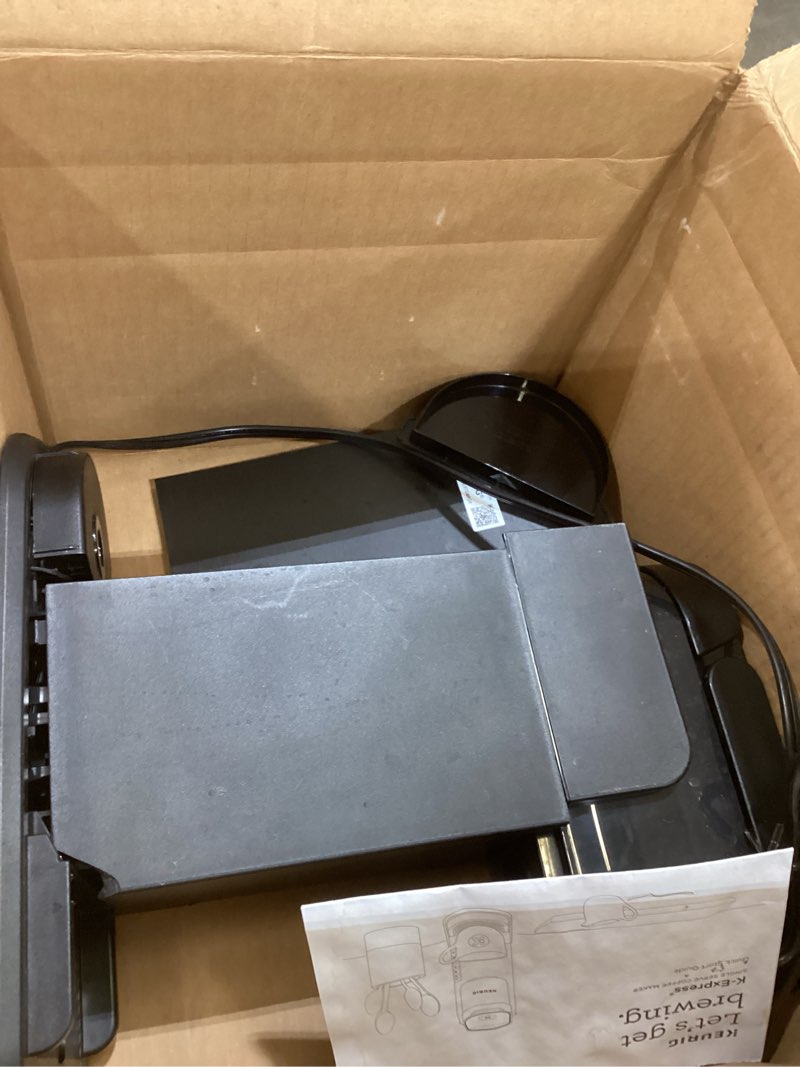 Condition photo showing As Is for Keurig K-Express Single Serve K-Cup Pod Coffee Maker, 3 Brew Sizes, Strong Button Feature, 42oz Removable Reservoir, Black