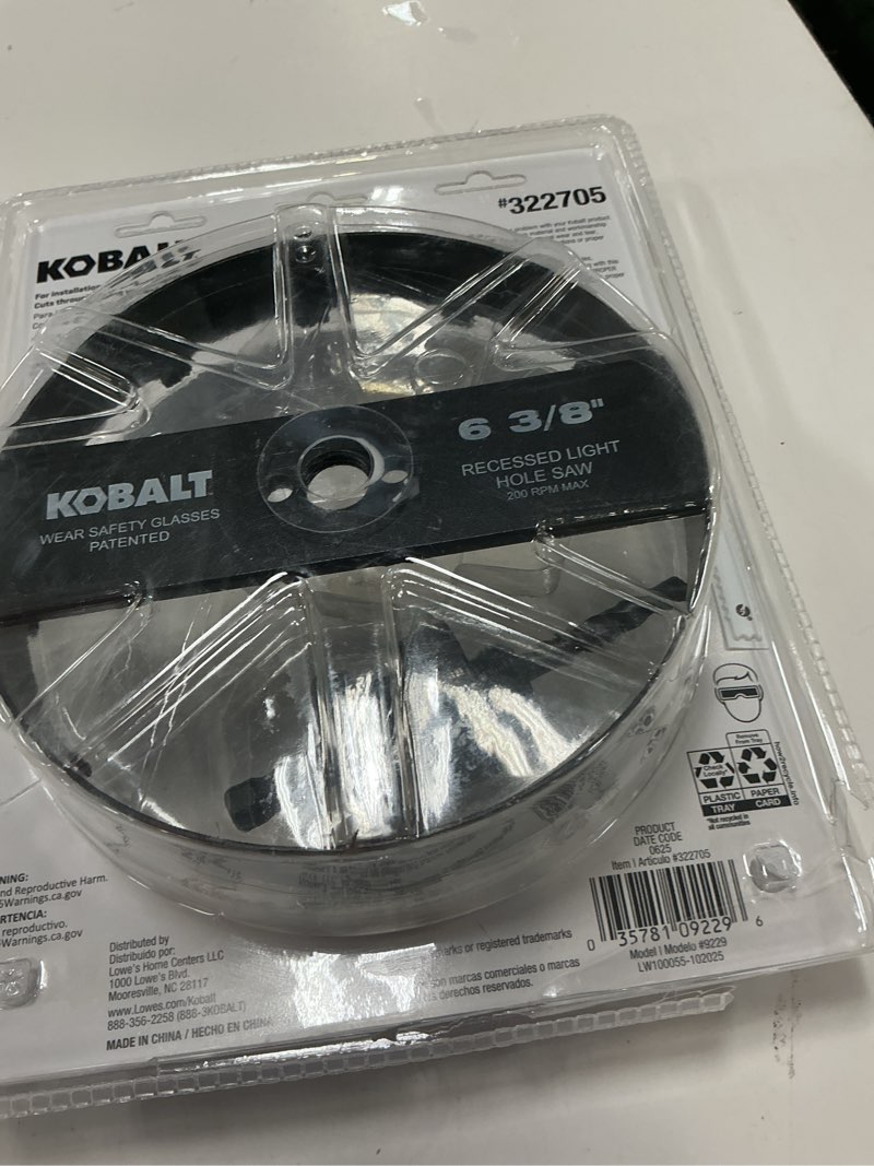 Condition photo showing As Is for kobalt 6-3/8-in carbide-grit arbored recessed lighting hole saw