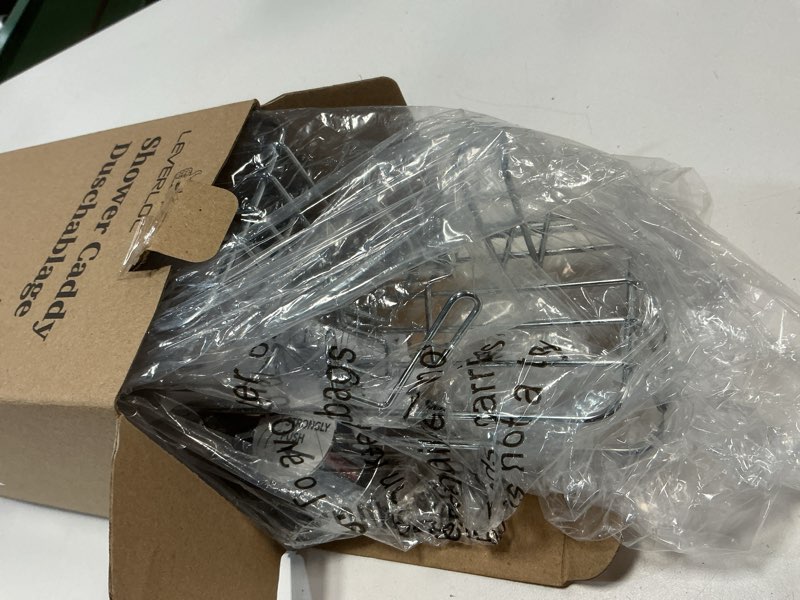 Condition photo showing New/Like New for LEVERLOC Shower Caddy Suction Cup, Shelves for Inside with Hooks & Soap Holder Toothbrush Holder, NO-Drilling Bathroom Organizer, Rustproof Holder Storage, Silver 1 X Silver