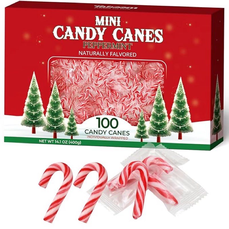 Best By date unknown PRIMOXE MINI CANDY CANES PEPPERMINT 100 PACK (similar to stock photo)