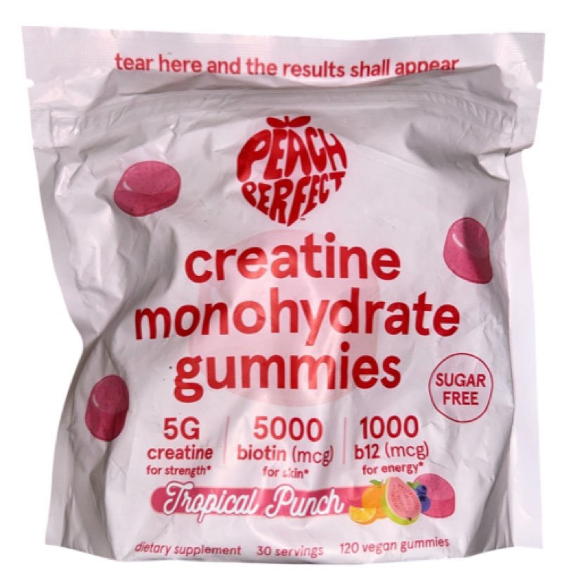 Peach Perfect Creatine Monohydrate Gummies for Women & Men, Boost Focus, Strength, and Endurance, Ve(( Exp/07/2027))