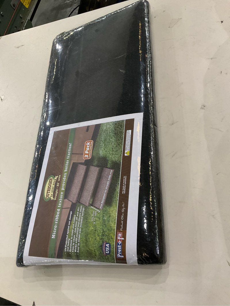 Condition photo showing Good Condition for Prest-O-Fit 3-Pack 2-4080 Outrigger Jumbo RV Step Rug Black Onyx 23 in. Wide