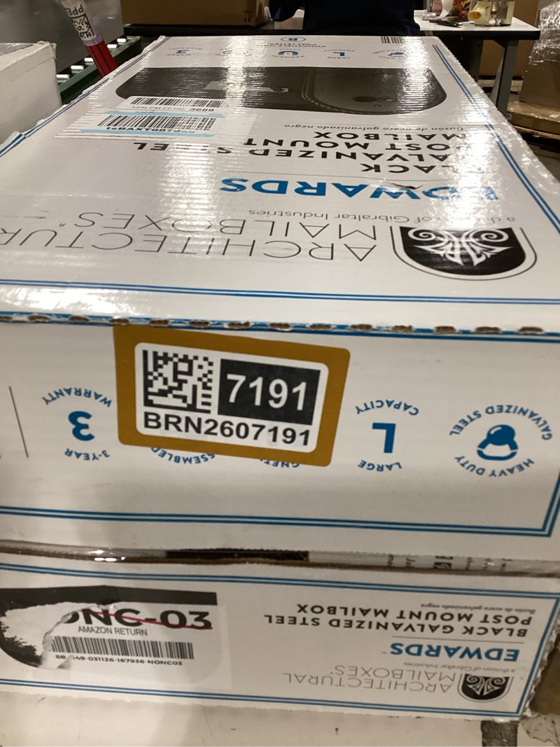 Condition photo showing New/Like New for architectural mailboxes edwards™ weather-resistant steel metal post mounted mail box for outside, black, large curbside mailbox, usps approved for residential delivery