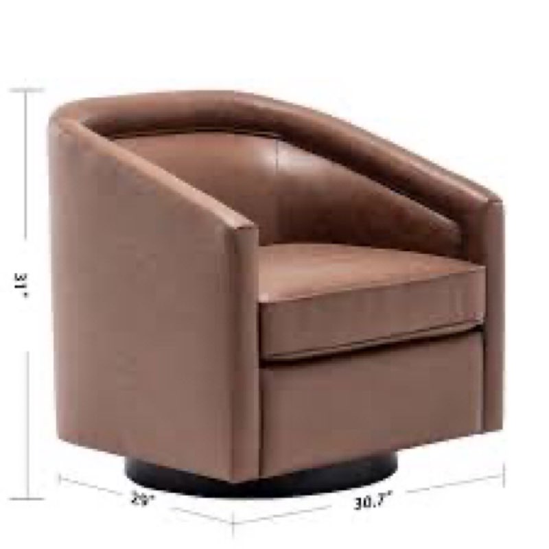 Kiersten Faux Leather Swivel Barrel Chair