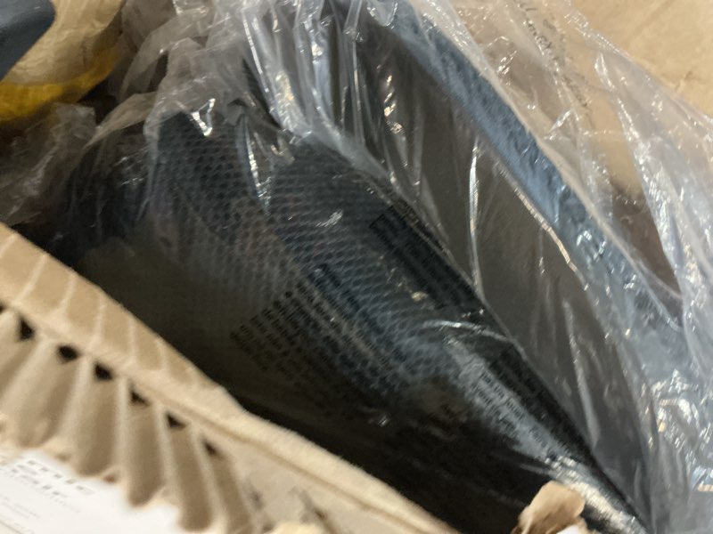 Condition photo showing As Is for mainstays ergonomic mesh back office chair with flip up arms, black fabric, 275lb