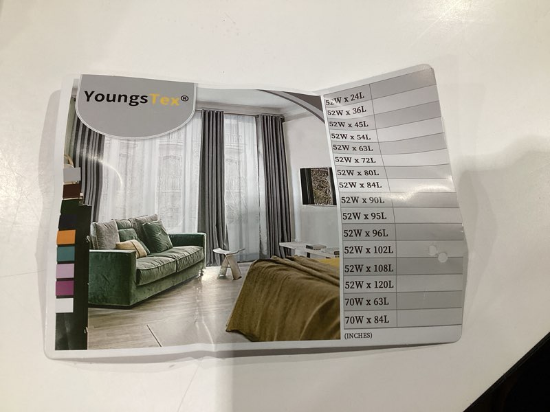 Condition photo showing As Is for YoungsTex Extra Long Linen Curtains for Living Room 102 Inch Length - Light Filtering Farmhouse Drap