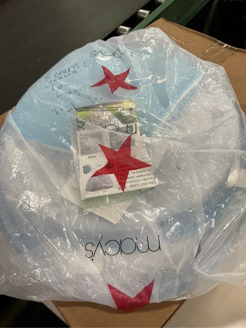 Condition photo showing As Is for AMMER Pop-Up Mosquito Net Tent for Beds Portable Folding Design with Net Bottom for Baby Adults Trip (79 x71x59 inch) Light Blue