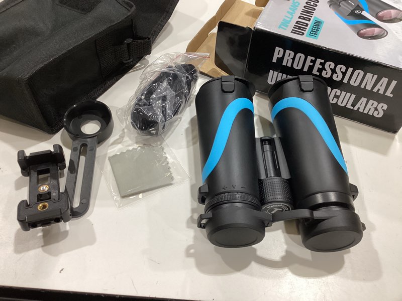 Condition photo showing Good Condition for 15x55 uhd binoculars for adults high powered with phone adapter - large view, bak4 prism, waterproof, lightweight for bird watching, hunting, cruise, travel, camping (blue)