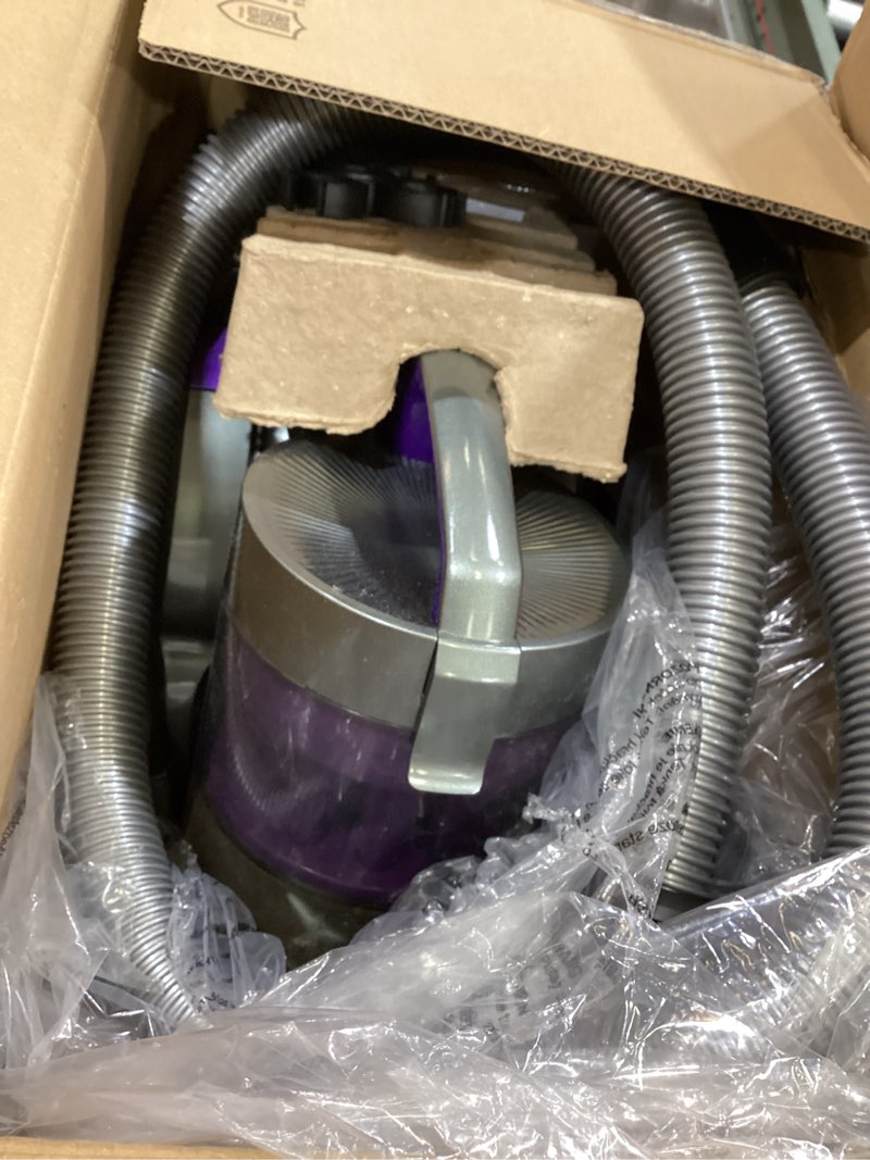 Condition photo showing As Is for aspiron 1700w canister vacuum cleaner, 45kpa bagless vacuum cleaner, multi-cyclonic filtration, 2 anti-allergen hepa filters, 3.5qt dust cup, 4 tools, corded vacuum for hard floor, pet hair, wisteria