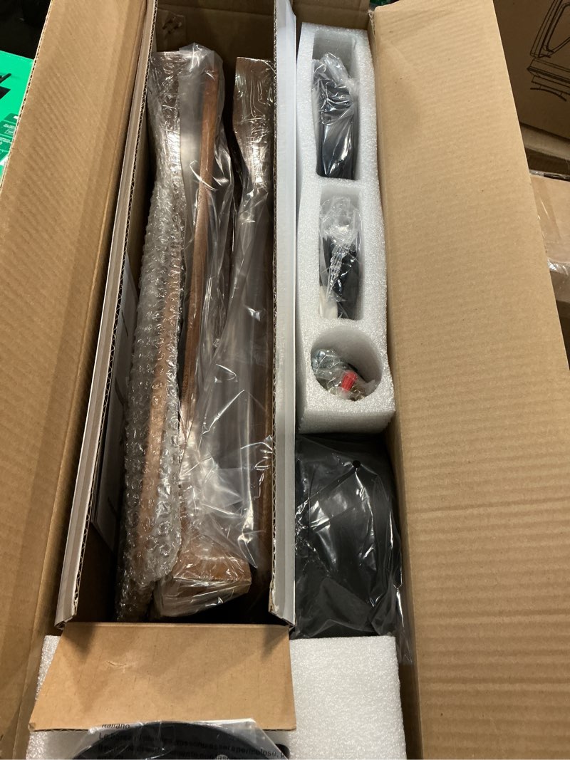 Condition photo showing Good Condition for 42-inch Ceiling Fan Light with Remote Control, Featuring 3 Wooden Blades, Reversible DC Motor, Timer Function, and 6-Speed Adjustment Suitable for Offices and bedrooms. Black + Walnut Color. Black 42-inch