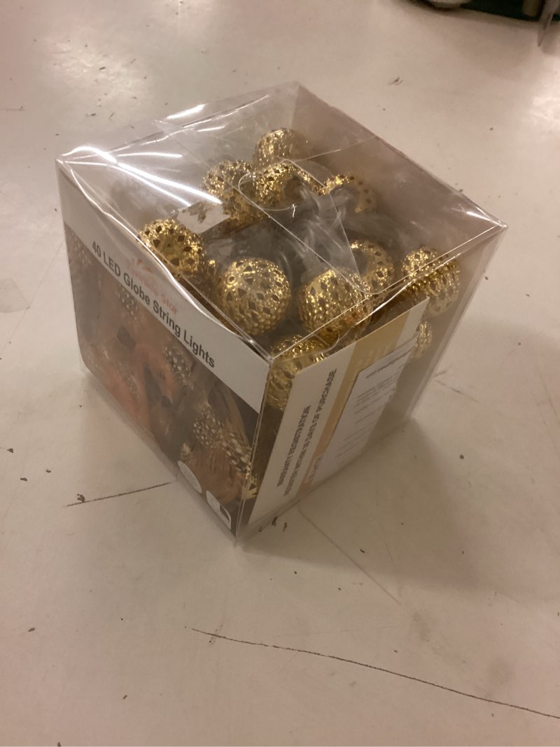 Condition photo showing New/Like New for twinkle star 40 led globe string lights, halloween decorations golden moroccan hanging lights battery operated decor for indoor, home, bedroom, party, wedding, christmas tree, warm white