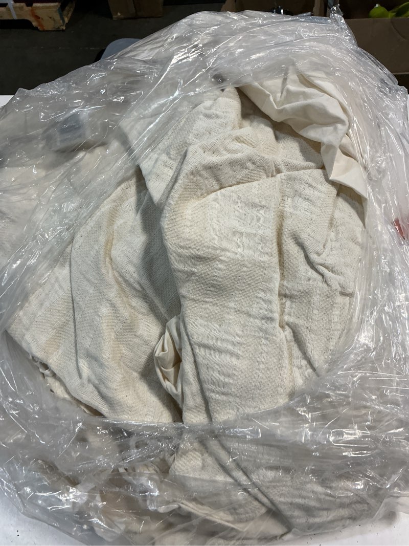 Condition photo showing As Is for quince checkered matelasse duvet cover, king/cal king, undyed