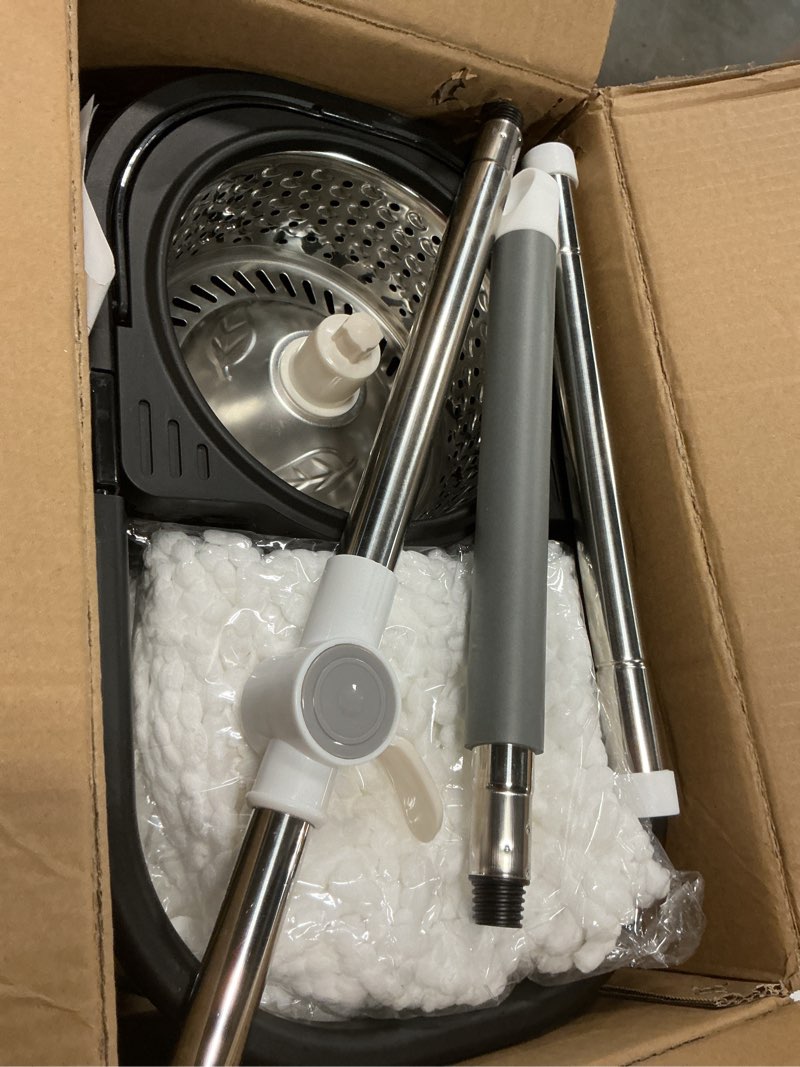 Condition photo showing Good Condition for Stainless Steel Spin Mop and Bucket with Wringer Set, 360° Spinning Mop Bucket Floor Cleaning System with 4 Microfiber Mop Replacement Heads