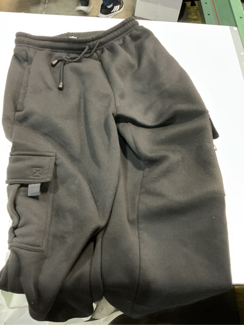Condition photo showing As Is for Men’s cargo sports pants, with open bottom, fleece lining, for hiking, with pockets(MEDIUM)