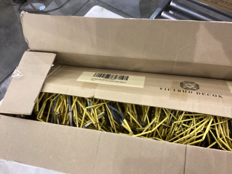 Condition photo showing As Is for Vietbud Décor Five Cranes Beaded Curtains for Doorways, Decorative Room Divider with Painted Cranes, Natural Vietnamese Craft, Indoor Hanging Bamboo Blinds, Sturdy Hook, 35.43 x 78.74 Inches Five Cranes Curtain