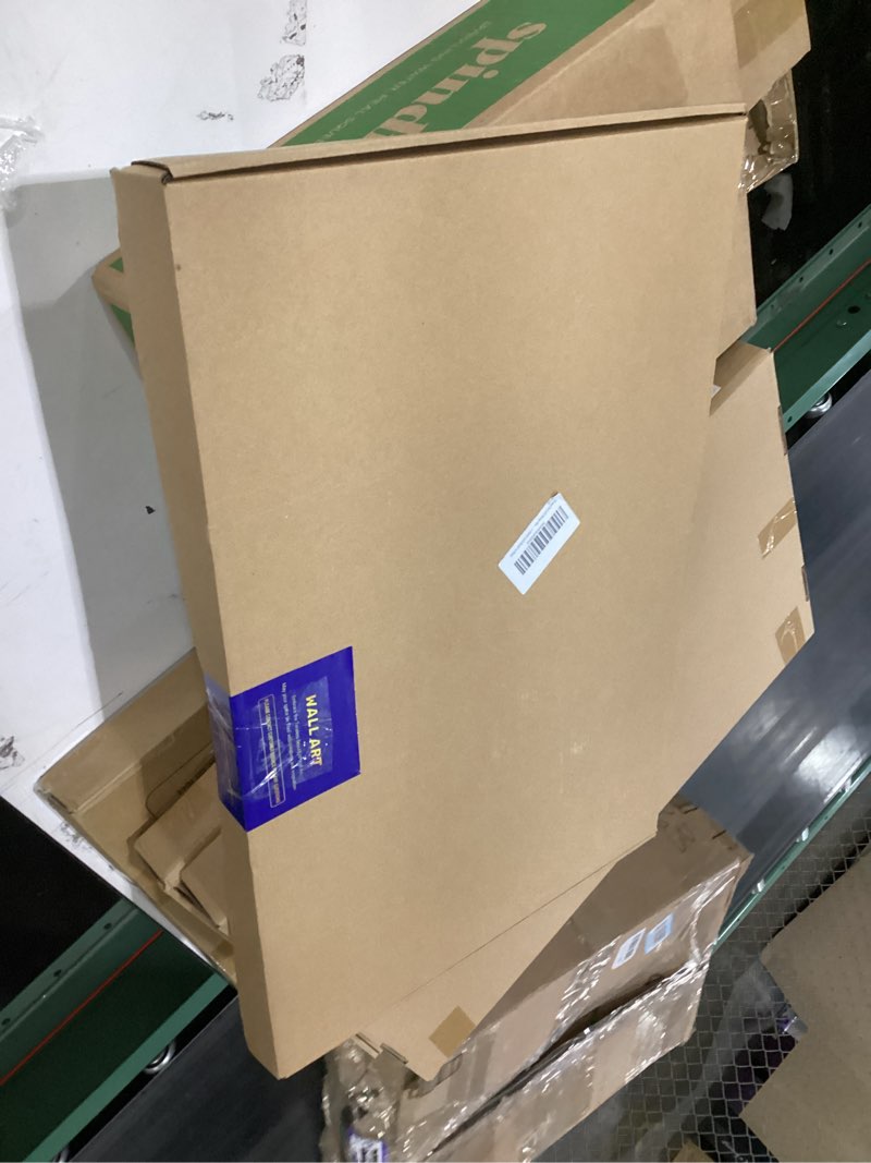 Condition photo showing New/Like New for Framed Beige Abstract Canvas Wall Art Bohemian Polka Dot Pattern Neutral Minimalist Painting Poster 