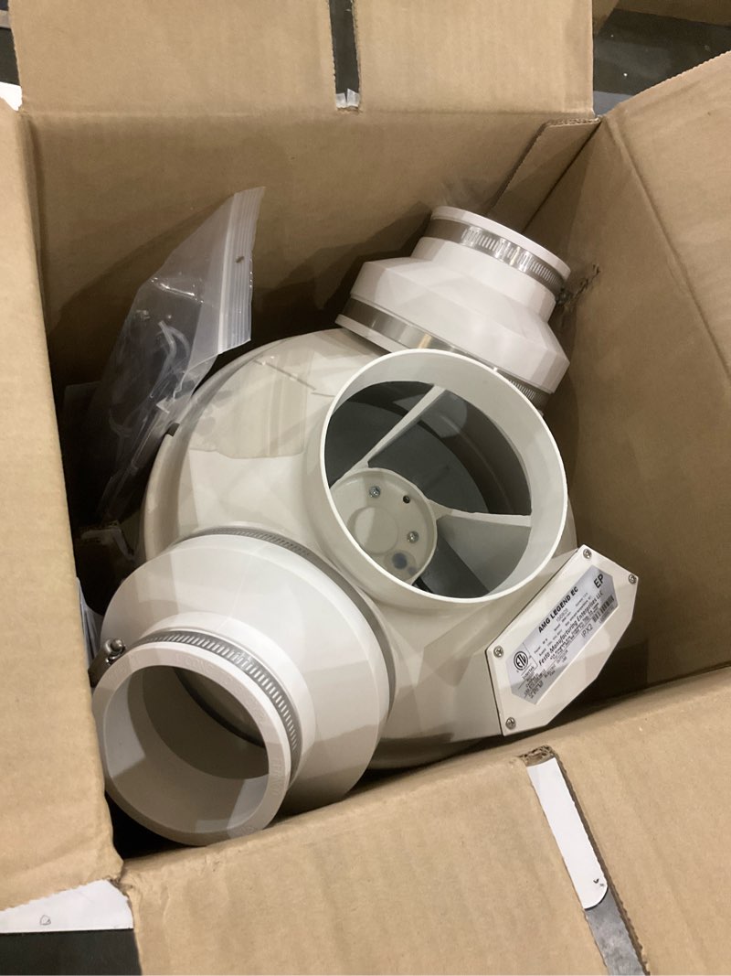 Condition photo showing As Is for Festa AMG Legend EC Radon Fan - 3" Installation Kit - Quiet and Energy Efficient Radon Mitigation Inline Fans - Electronically Commutated Motor- High Performance Inline 6" Duct Fan