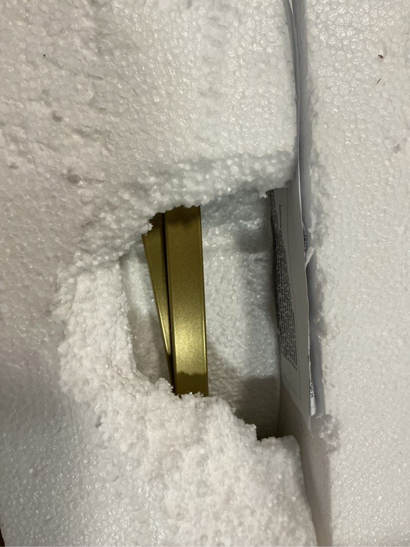 Condition photo showing As Is for Treekee Rustic Chandelier, 14" Gold Glass Cover Luxurious Hanging Light, 3-Light Globe Vintage Pendant Ceiling Light Fixtures for Living Room Entryway Dining Room Gold 14'', 3-Light